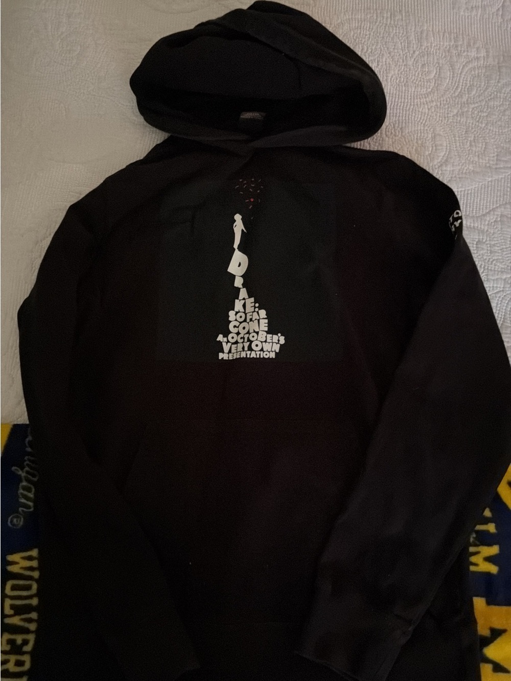 OVO Black Graphic Hoodie Men Small Pullover Hoodie Thick Sweatshirt Streetwear